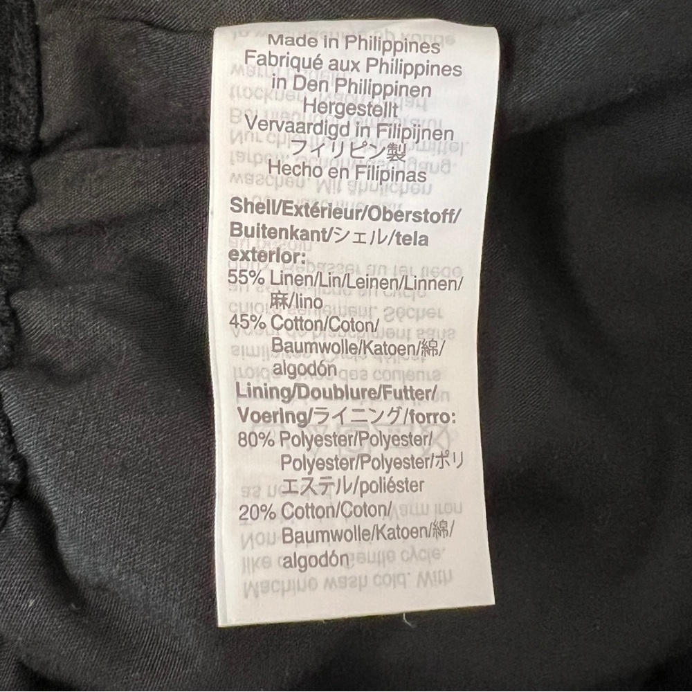 J. Crew Factory Black Scalloped Hem Elastic Waist Linen Blend Aline Skirt sz 6 - Picture 6 of 8